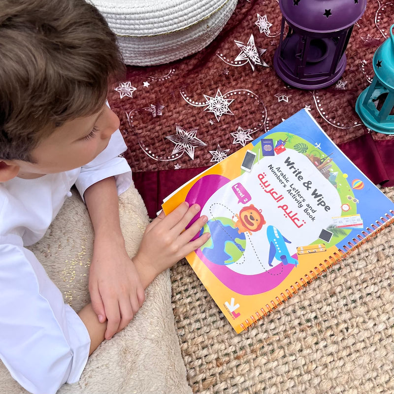 Yalla Learn Write & Wipe Arabic Letters & Numbers Activity Book - Level 2