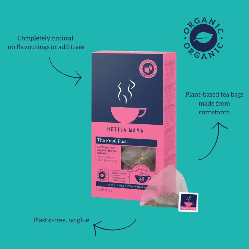 Hottea Mama Organic Final Push - Raspberry Leaf for Birth Preparation - Mama's Box LLC
