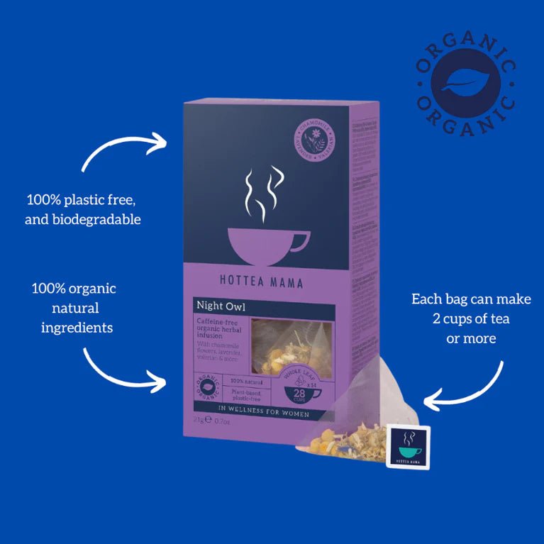 Hottea Mama Organic Night Owl - Sleep Aid and Calming Tea - Mama's Box LLC