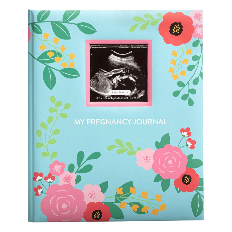 Journal, Keepsake Pregnancy Memory Book with Sonogram Photo - Floral - Mama's Box LLC