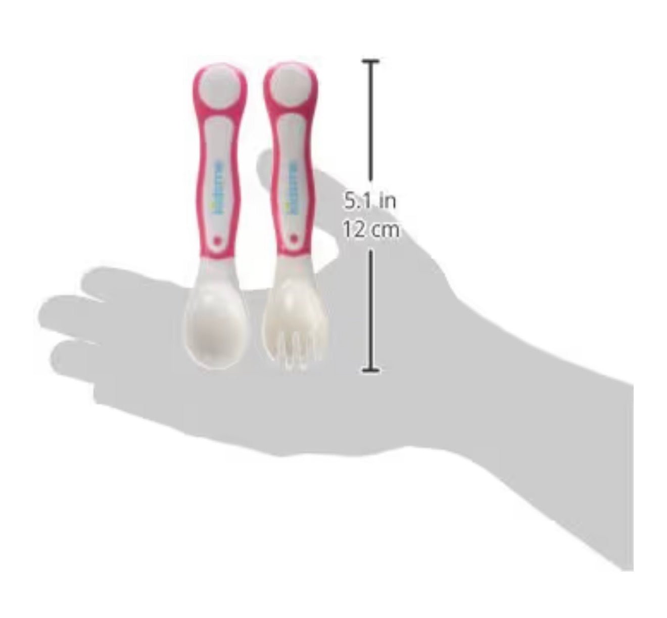 Kidsme My First Spoon & Fork Set - Pink - Mama's Box LLC