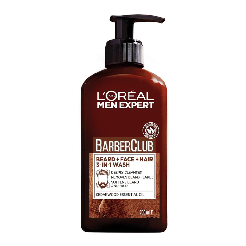 L'Oreal Paris Men Expert Barber Club 3-In-1 Beard Hair & Face Wash 200ml - Mama's Box LLC
