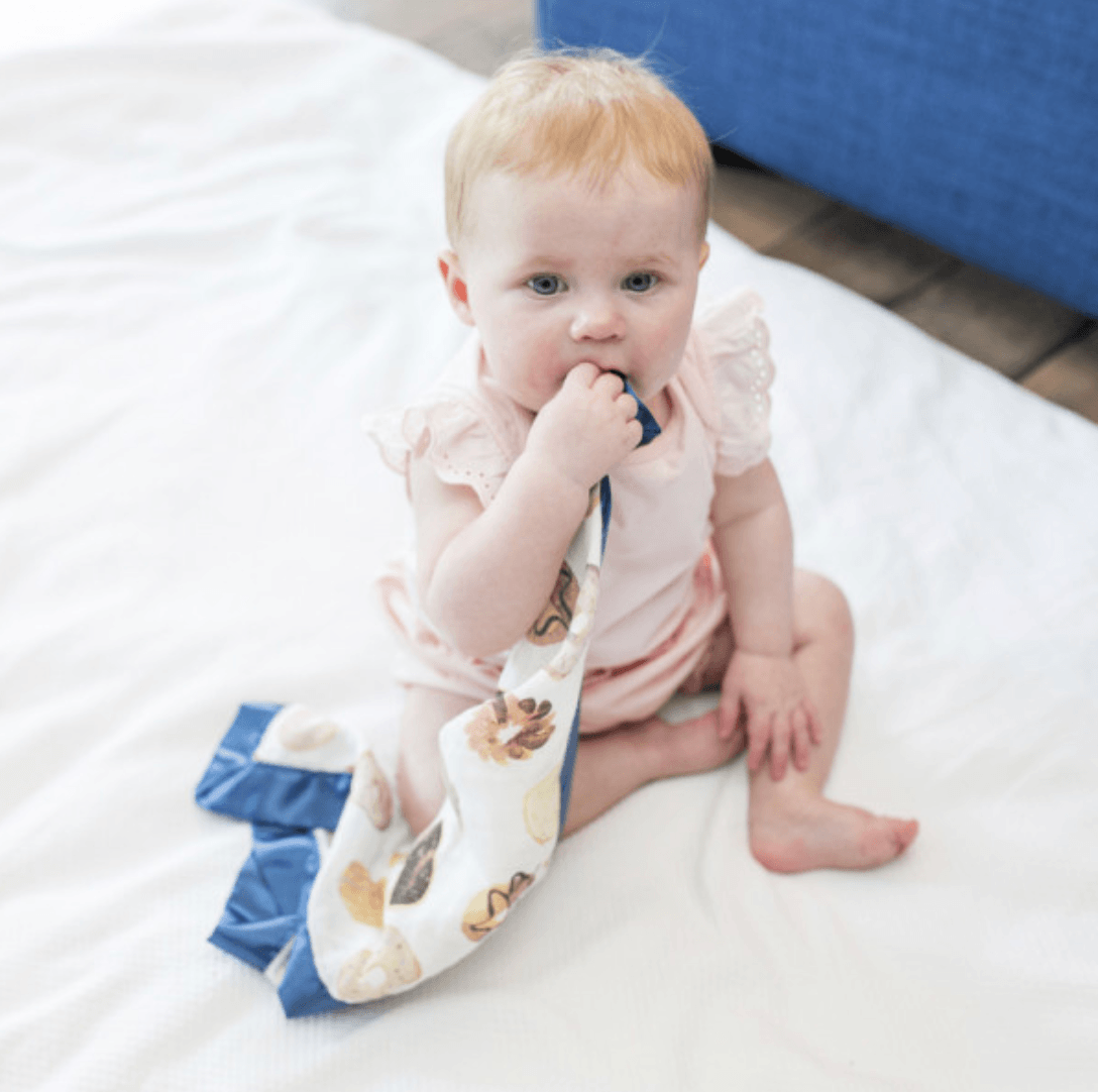 Lulujo - Muslin Bamboo Security Blankets – Donuts – Pack of 2 - Mama's Box LLC