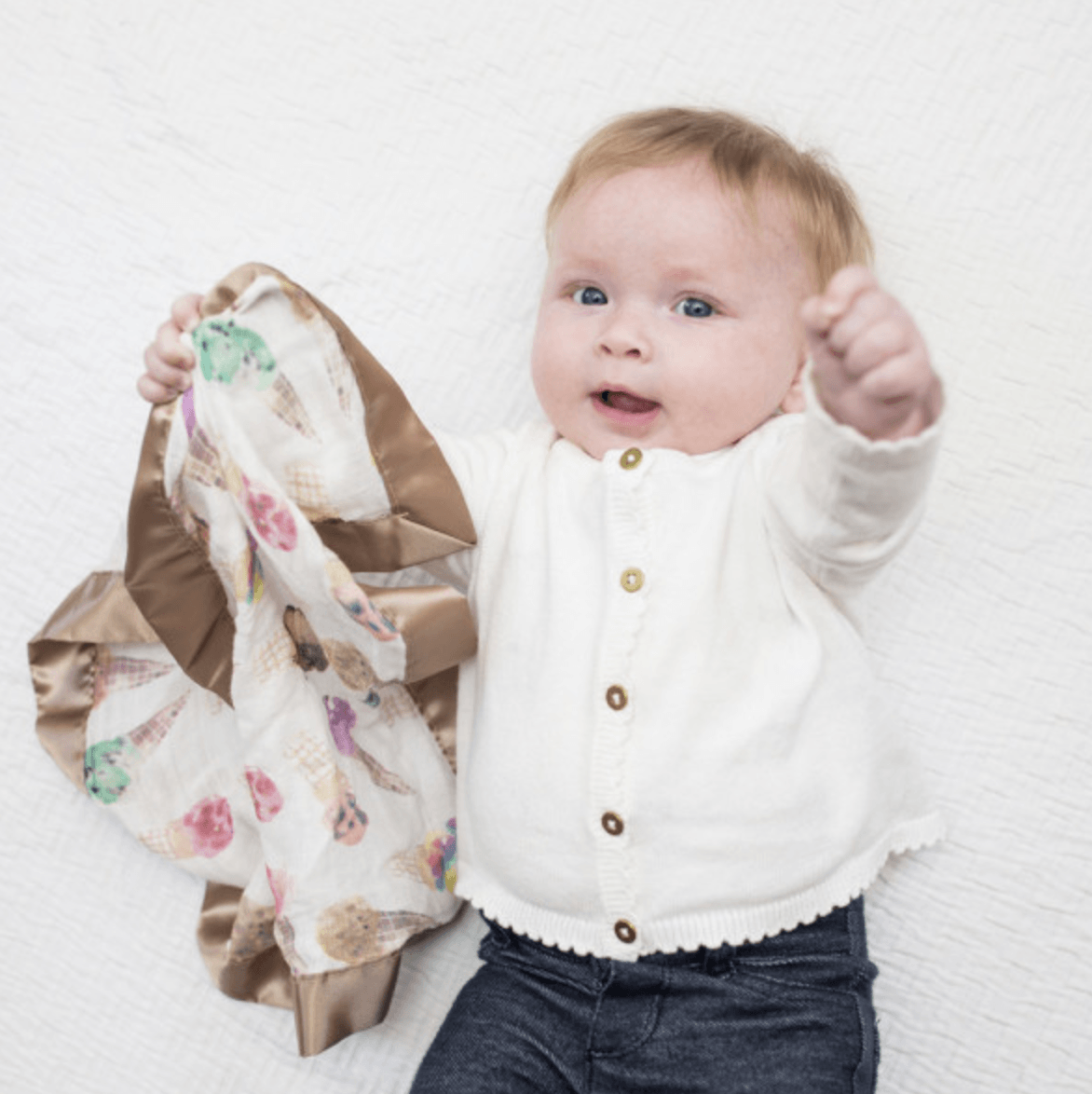 Lulujo - Muslin Bamboo Security Blankets - Ice Cream – Pack of 2 - Mama's Box LLC