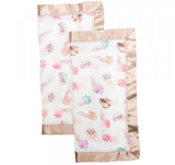 Lulujo - Muslin Bamboo Security Blankets - Ice Cream – Pack of 2 - Mama's Box LLC