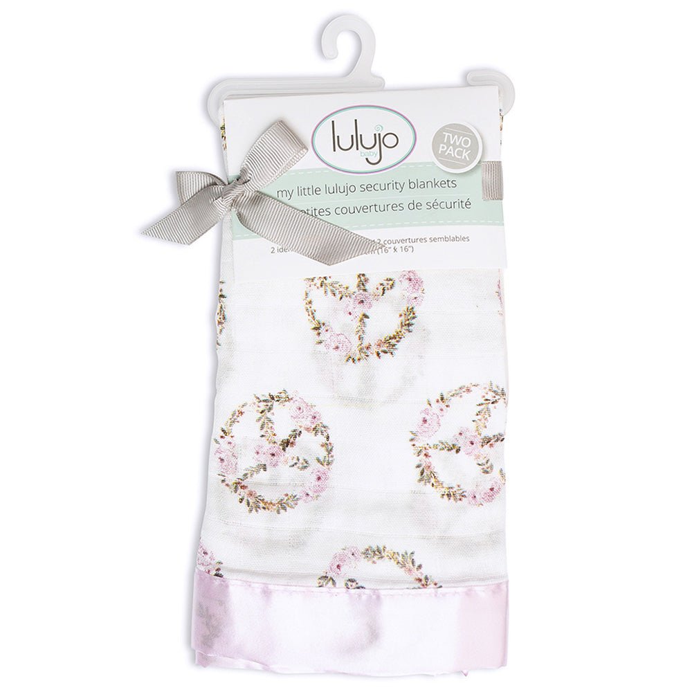 Lulujo - Muslin Bamboo Security Blankets – Peace - Mama's Box LLC