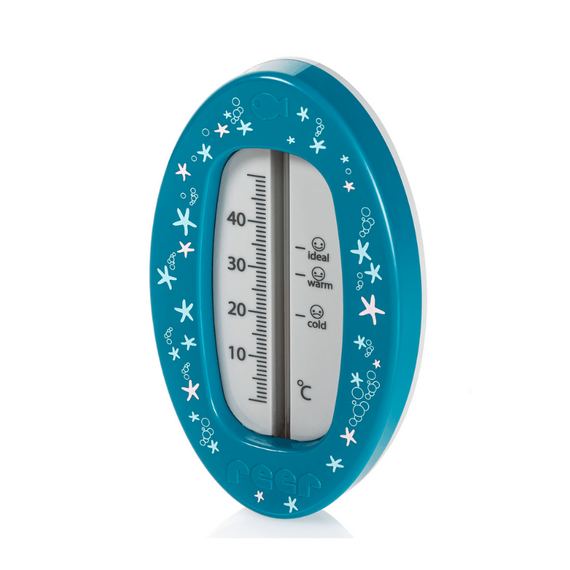 Reer Bath Thermometer Oval (Blue) - Safe and fun bathing for children - Mama's Box LLC