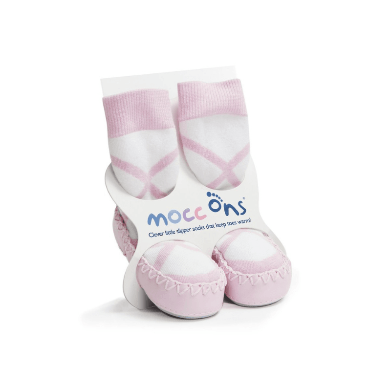Sock Ons Mocc Ons Clever Little Slipper Socks Pink Ballerina - Mama's Box LLC